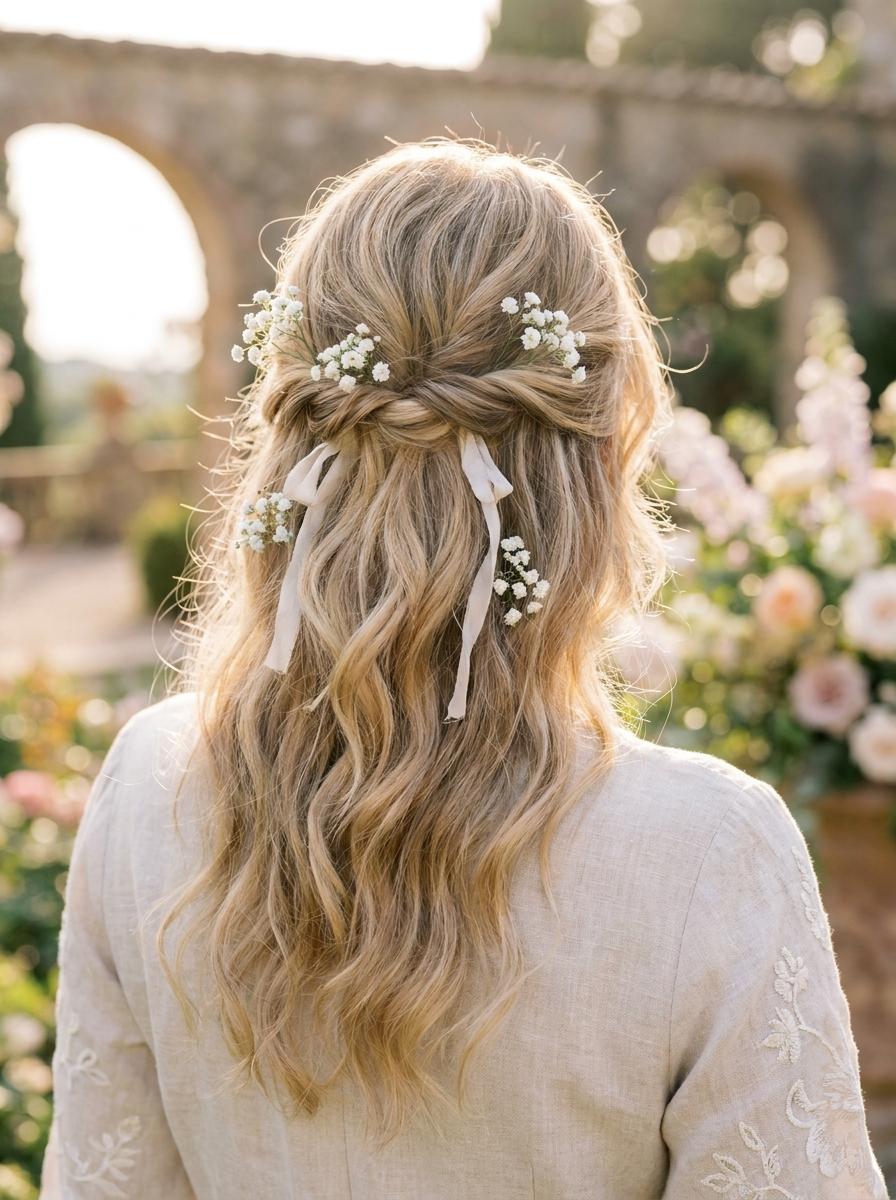 Romantischer Sommer-Half-up Look - Sommerfrisur für lange Haare